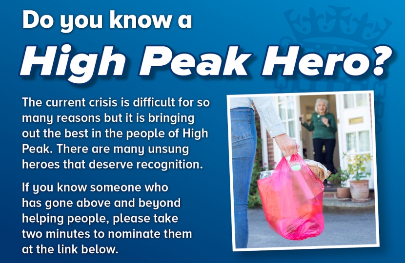 Robert Largan MP calls for people to nominate their High Peak Heroes