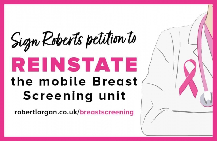 Parliamentary debate on breast cancer screening secured by Robert Largan MP