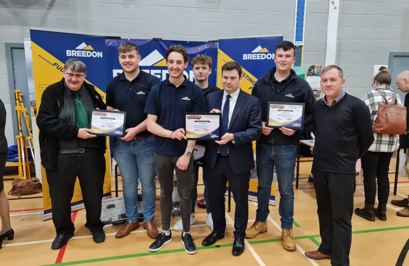 High Peak MP presents Heritage Skills awards to Breedon Cement Works apprentices