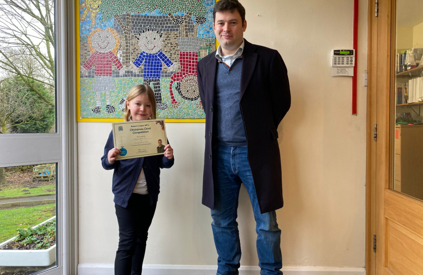 Chinley Primary School Student wins MP's Christmas Card design competition