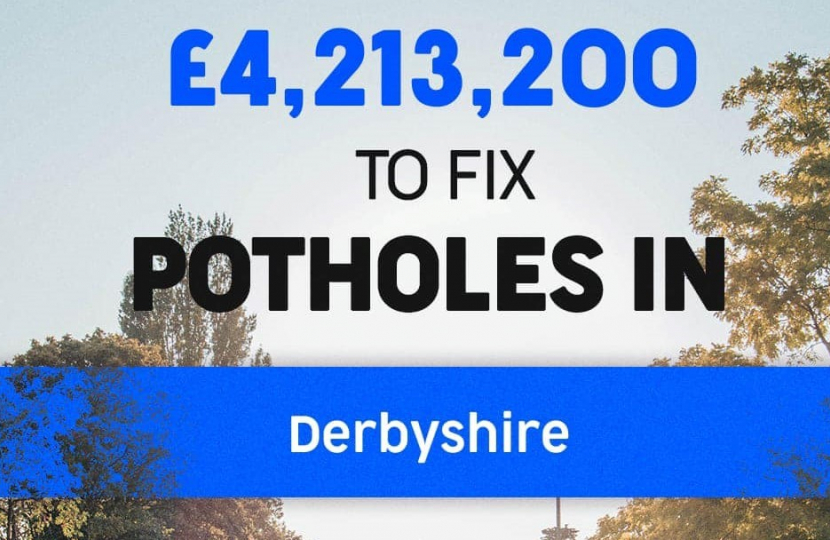 £4 million to fix Derbyshire potholes