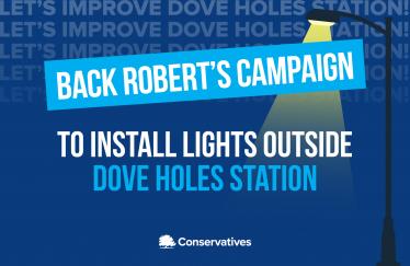Back Robert's campaign to install lights outside Dove Holes station 