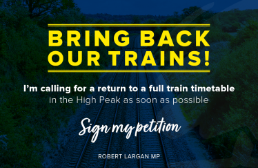 Robert Largan MP launches campaign to get High Peak’s trains back on track